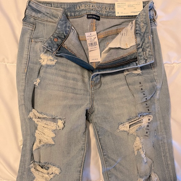 American eagle High Rise Jegging destroyed denim NEW - Picture 3 of 4